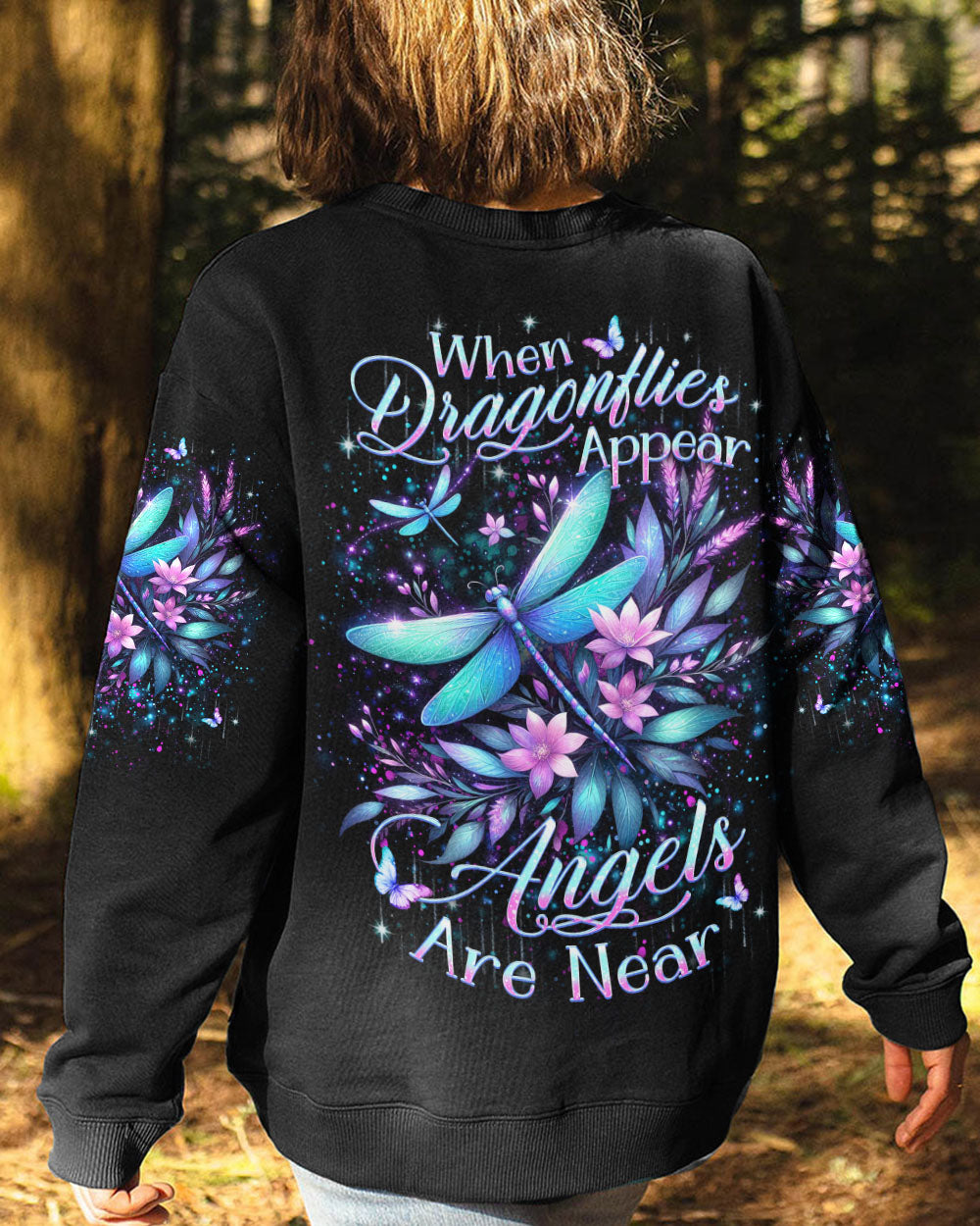 WHEN DRAGONFLIES APPEAR ANGELS ARE NEAR DRAGONFLY ALL OVER PRINT - YHKD0611233