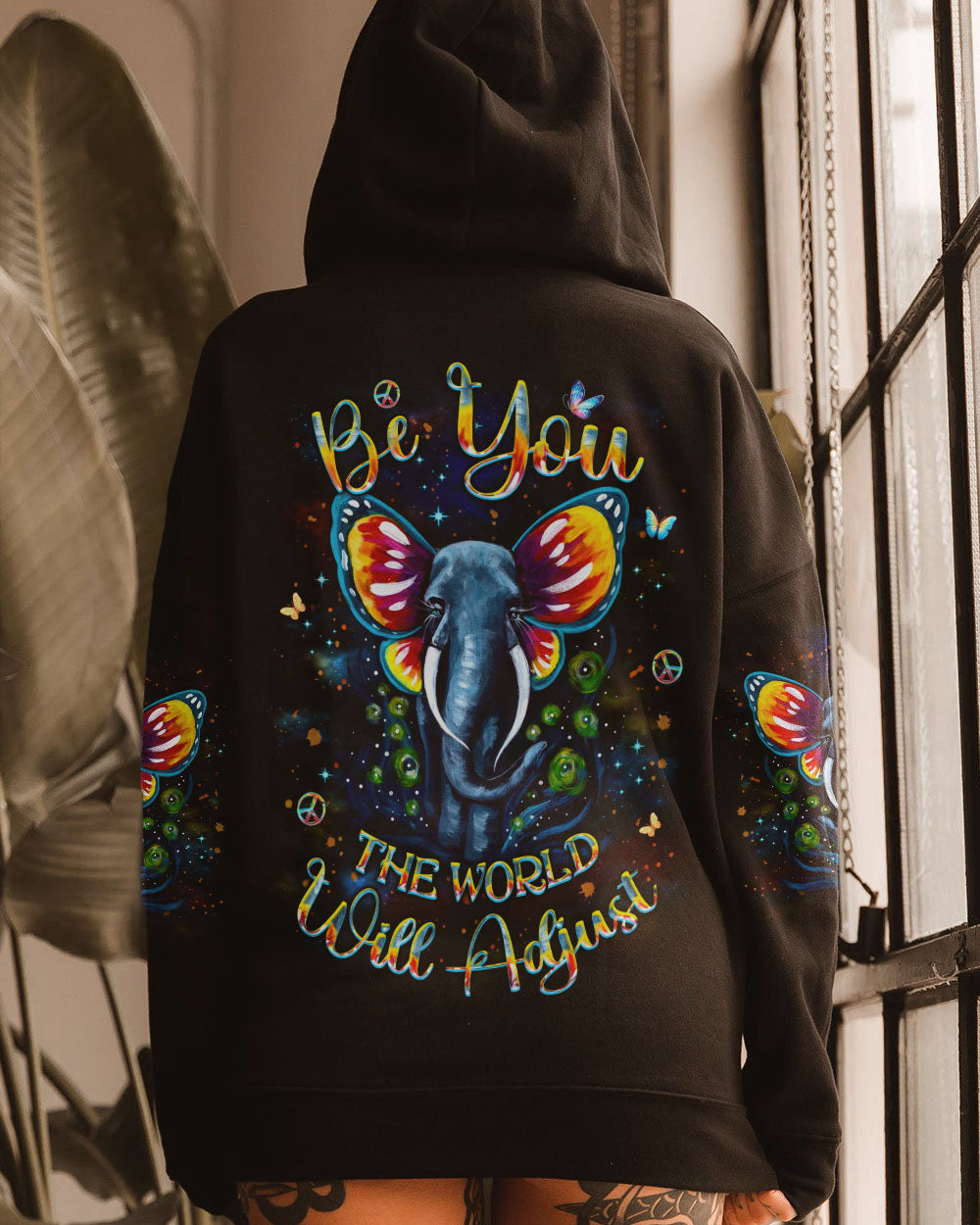 BE YOU THE WORLD WILL ADJUST ELEPHANT ALL OVER PRINT - YHKD0805244