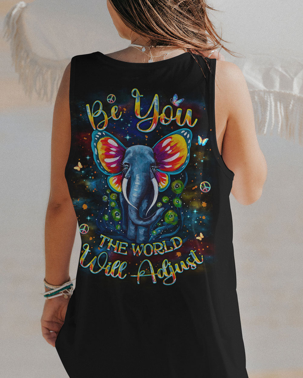 BE YOU THE WORLD WILL ADJUST ELEPHANT ALL OVER PRINT - YHKD0805244