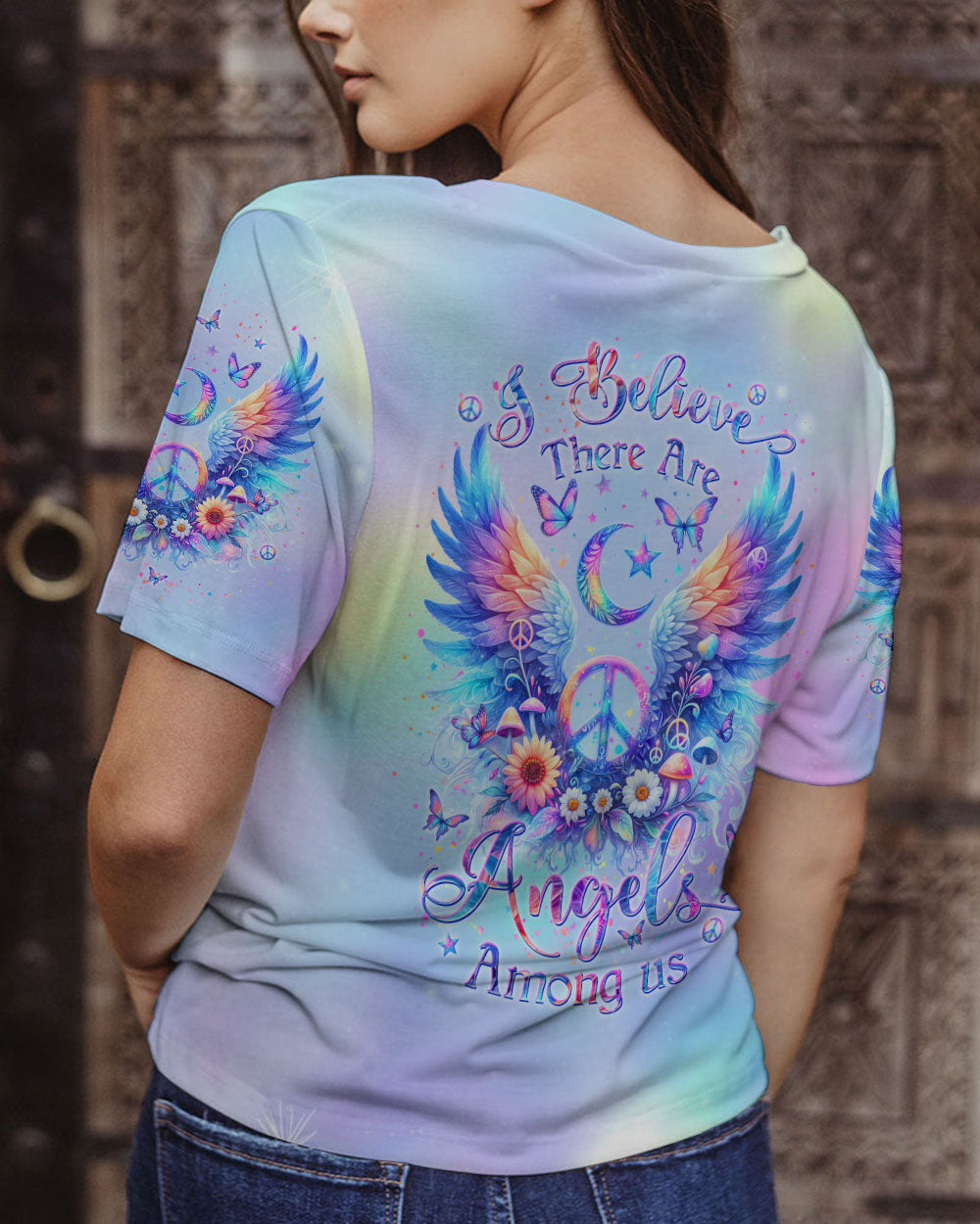 I BELIEVE THERE ARE ANGELS AMONG US WINGS ALL OVER PRINT - YHKD1004242