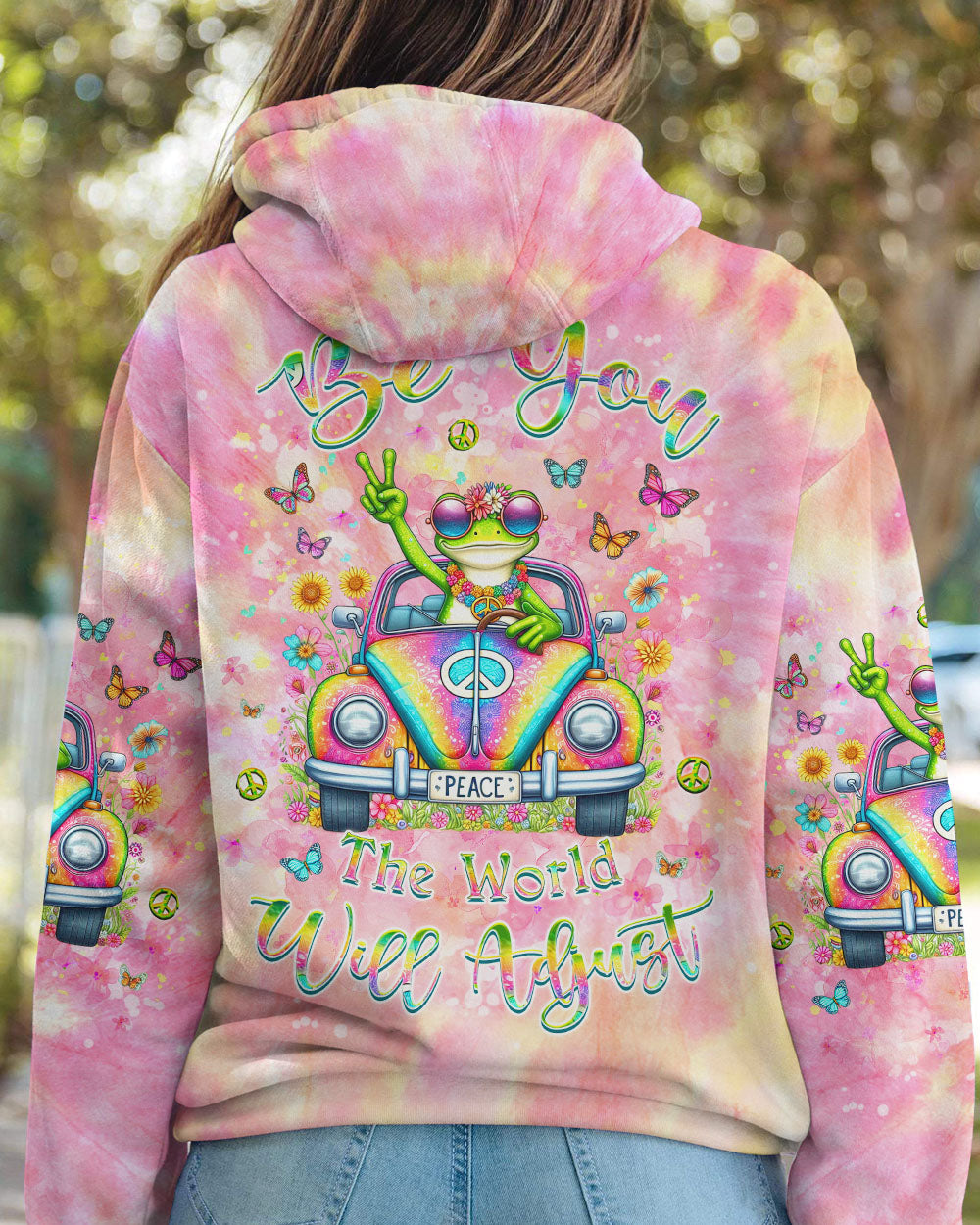 BE YOU THE WORLD WILL ADJUST FROG ALL OVER PRINT - YHKD1902241