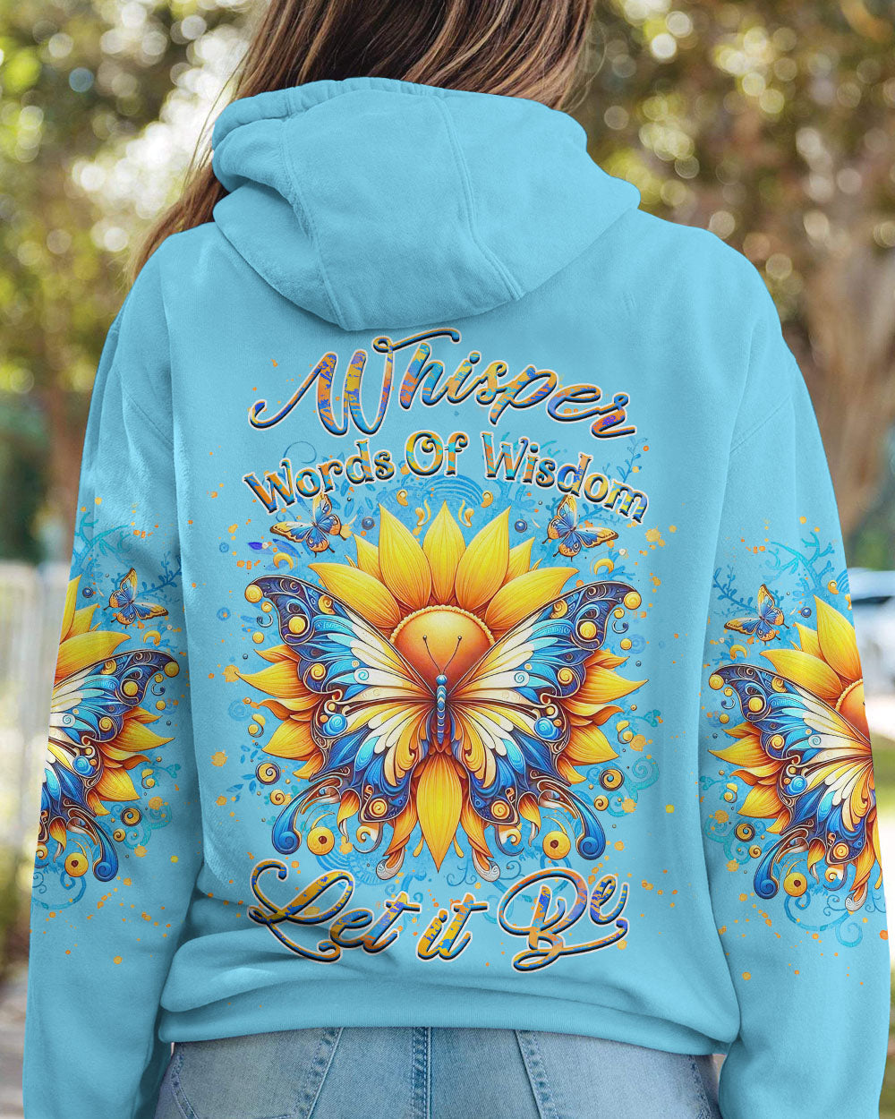 WHISPER WORDS OF WISDOM SUNFLOWER BUTTERFLY ALL OVER PRINT - YHKD2005243