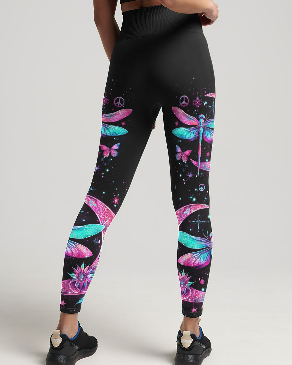 JUST BREATHE DRAGONFLY CRESENT MOON ALL OVER PRINT - YHKD2711231
