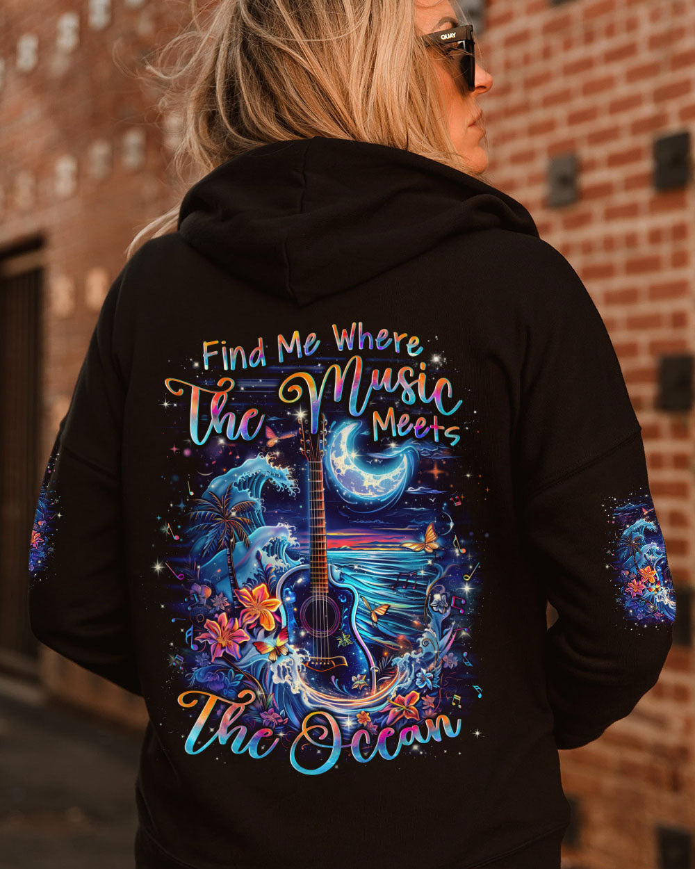 FIND ME WHERE THE MUSIC MEETS THE OCEAN GUITAR ALL OVER PRINT - YHLN0103243