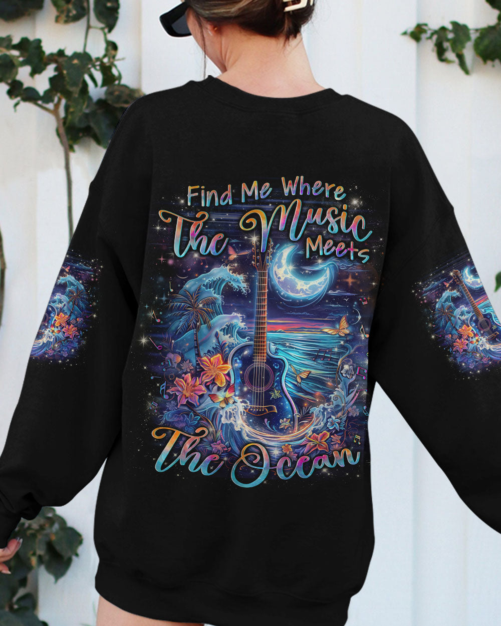 FIND ME WHERE THE MUSIC MEETS THE OCEAN GUITAR ALL OVER PRINT - YHLN0103243