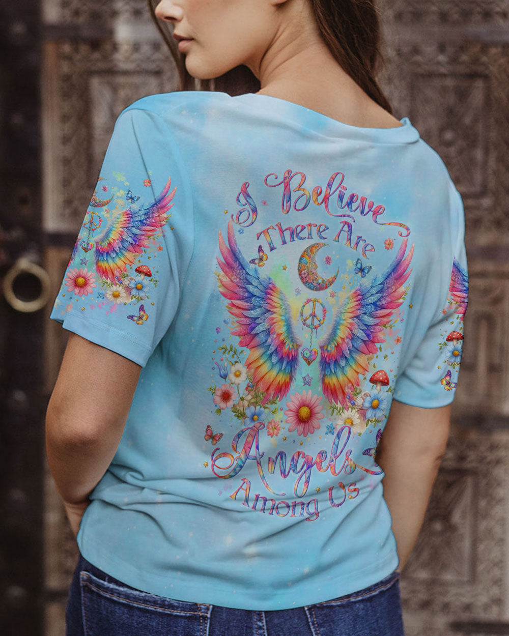 I BELIEVE THERE ARE ANGELS AMONG US WINGS ALL OVER PRINT - YHLN0304243