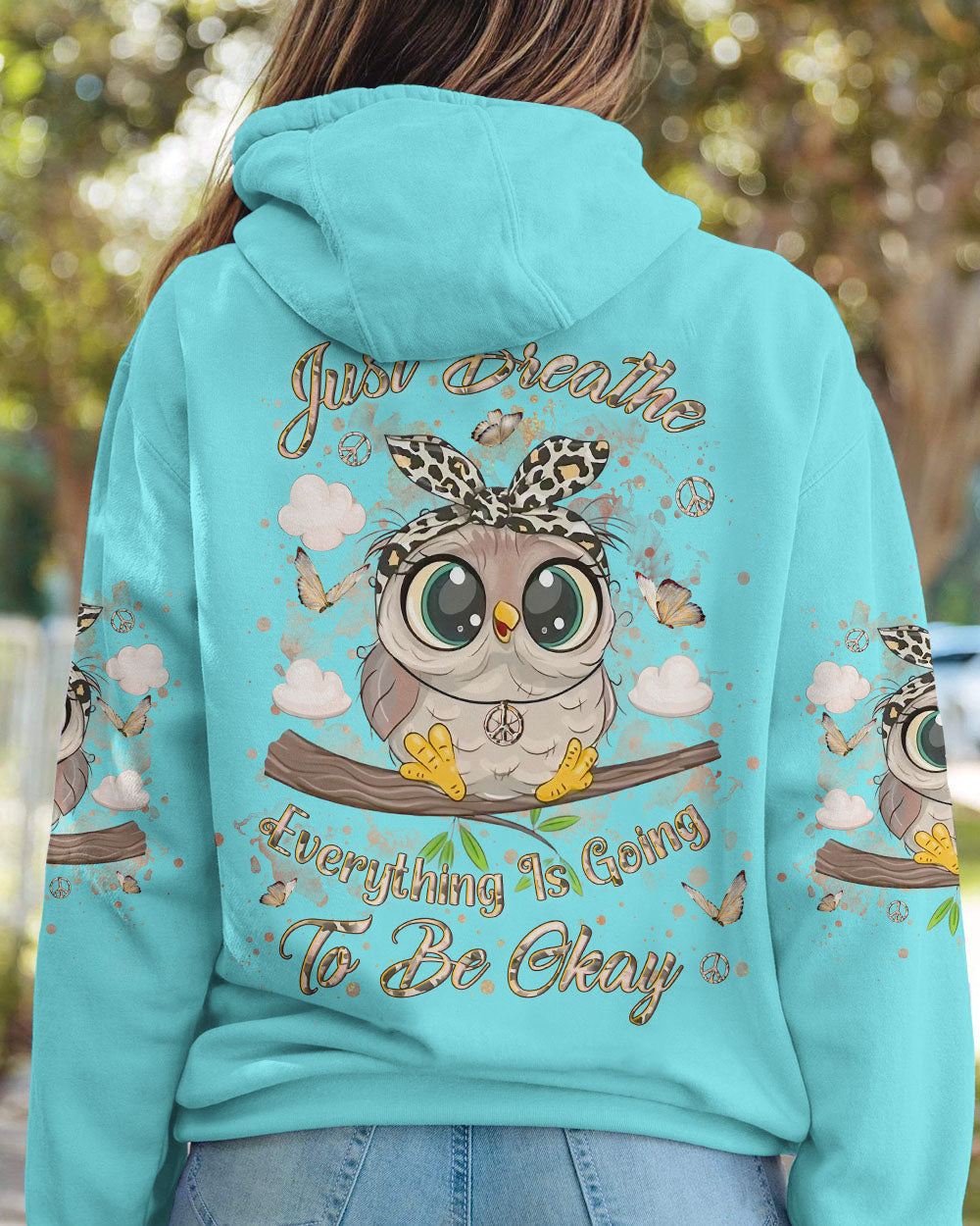 JUST BREATHE OWL ALL OVER PRINT - YHLN0307243