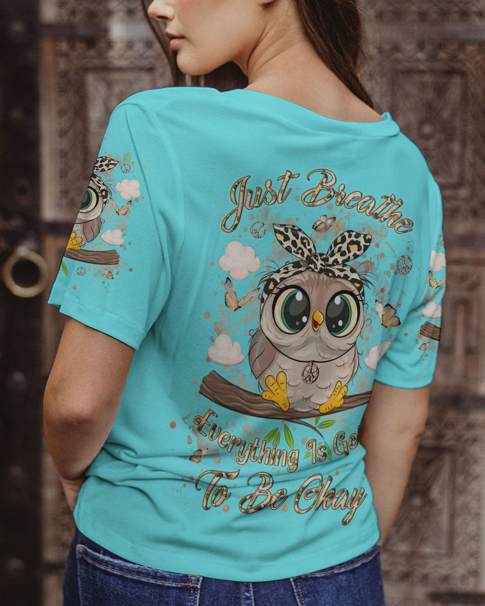 JUST BREATHE OWL ALL OVER PRINT - YHLN0307243