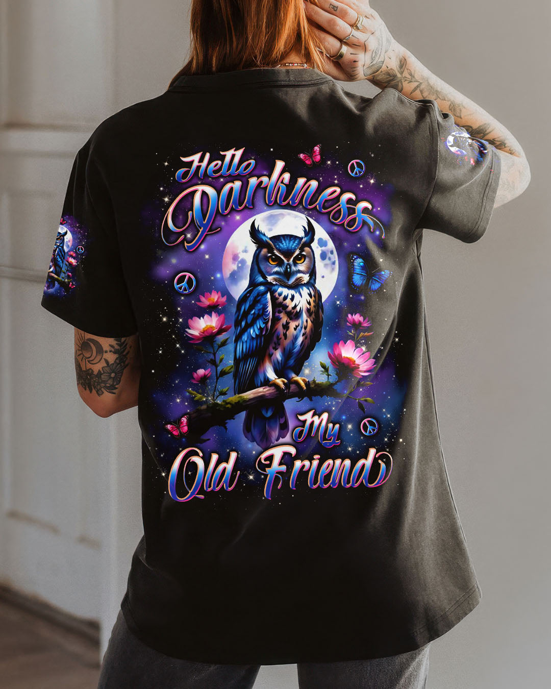 HELLO DARKNESS MY OLD FRIEND OWL ALL OVER PRINT - YHLN0310252