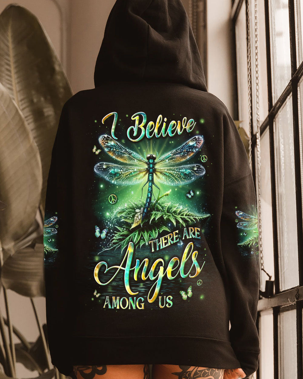 I BELIEVE THERE ARE ANGELS AMONG US DRAGONFLY ALL OVER PRINT - YHLN0312253