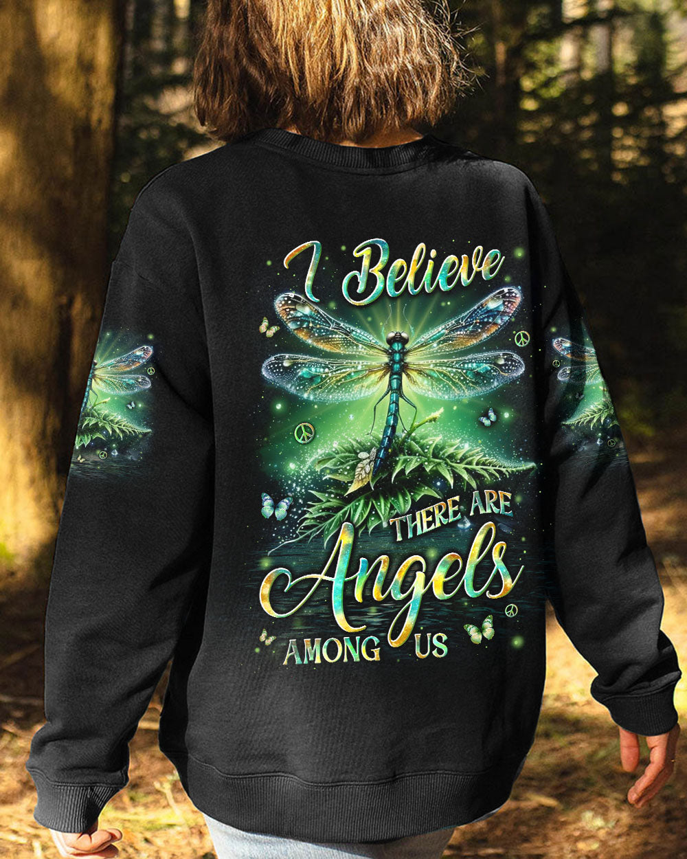 I BELIEVE THERE ARE ANGELS AMONG US DRAGONFLY ALL OVER PRINT - YHLN0312253