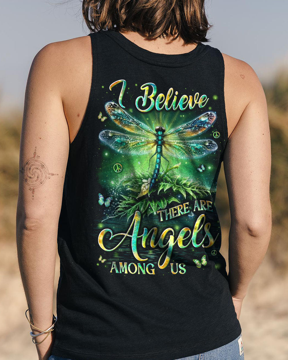 I BELIEVE THERE ARE ANGELS AMONG US DRAGONFLY ALL OVER PRINT - YHLN0312253
