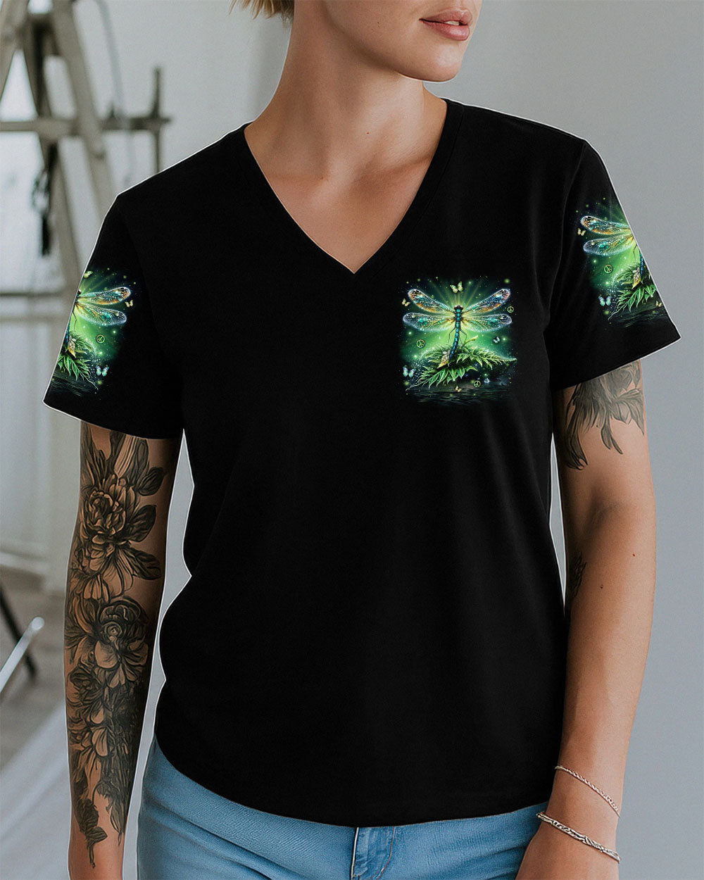 I BELIEVE THERE ARE ANGELS AMONG US DRAGONFLY ALL OVER PRINT - YHLN0312253
