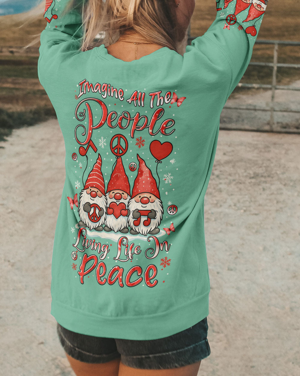 IMAGINE ALL THE PEOPLE LIVING LIFE IN PEACE CHRISTMAS ALL OVER PRINT - YHLN0411251