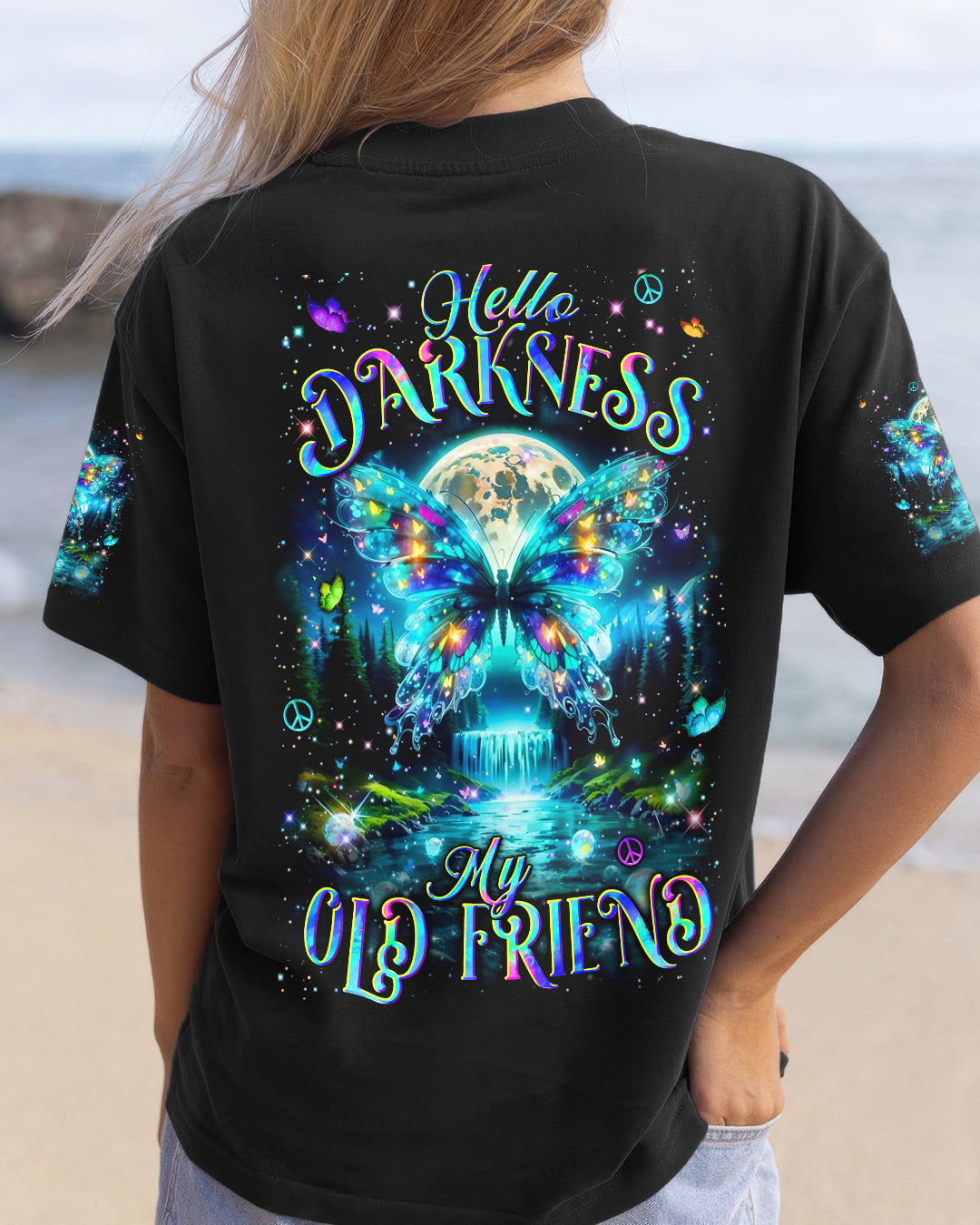 HELLO DARKNESS MY OLD FRIEND BUTTERFLY ALL OVER PRINT - YHLN0412253