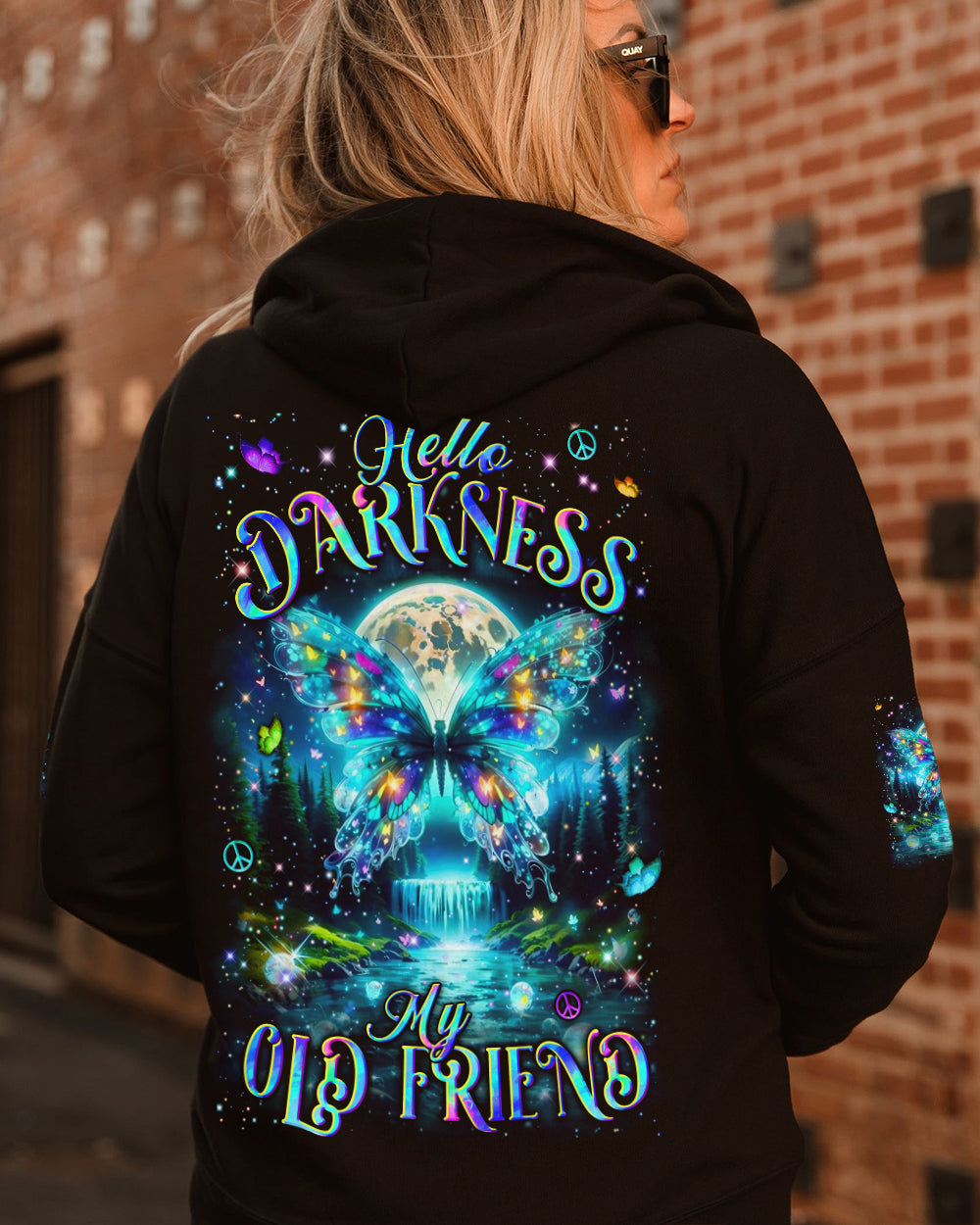 HELLO DARKNESS MY OLD FRIEND BUTTERFLY ALL OVER PRINT - YHLN0412253