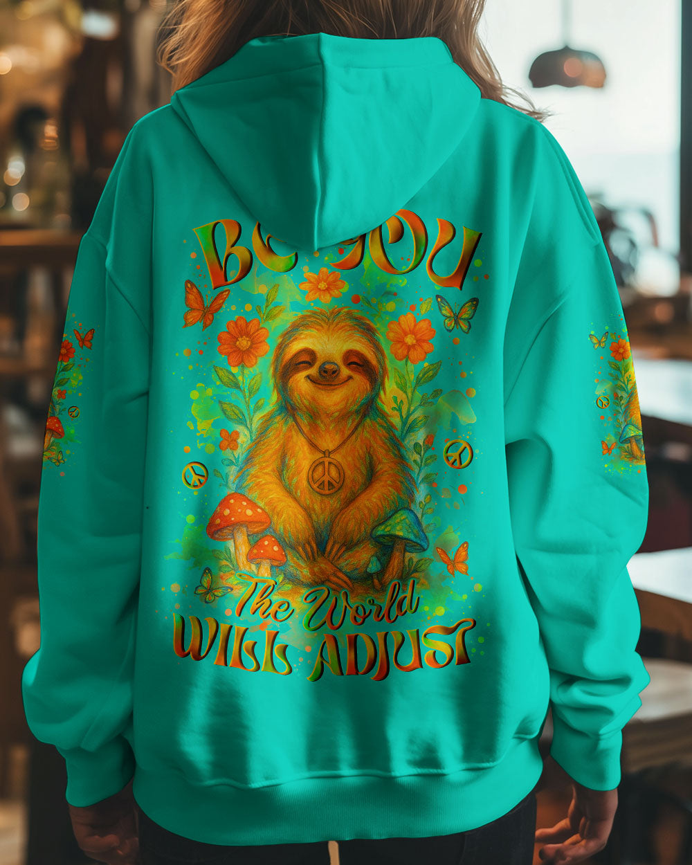BE YOU THE WORLD WILL ADJUST SLOTH ALL OVER PRINT - YHLN0605252