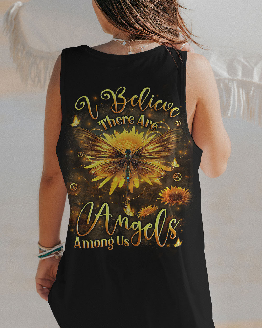 I BELIEVE THERE ARE ANGELS AMONG US DRAGONFLY ALL OVER PRINT - YHLN0610232