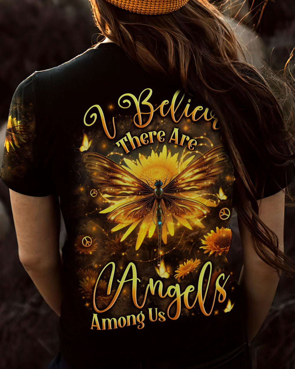 I BELIEVE THERE ARE ANGELS AMONG US DRAGONFLY ALL OVER PRINT - YHLN0610232