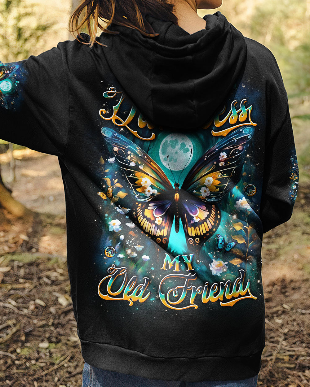 HELLO DARKNESS MY OLD FRIEND BUTTERFLY ALL OVER PRINT - YHLN0610253