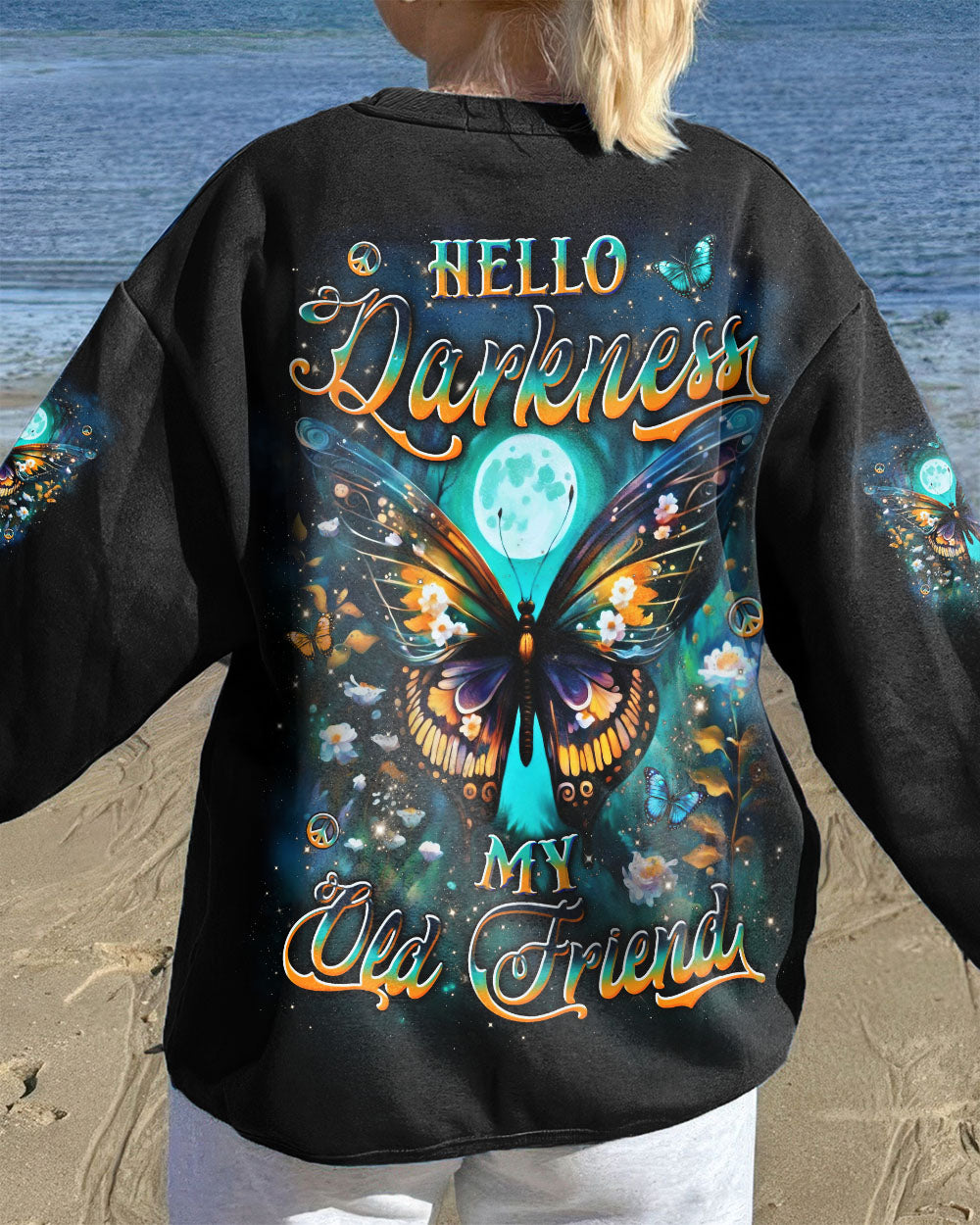 HELLO DARKNESS MY OLD FRIEND BUTTERFLY ALL OVER PRINT - YHLN0610253