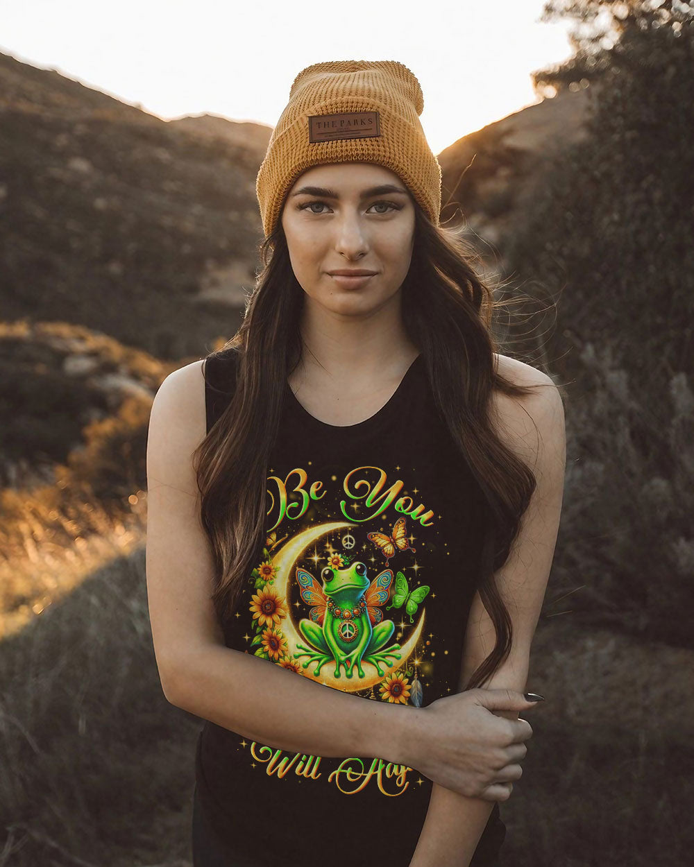BE YOU THE WORLD WILL ADJUST FROG ALL OVER PRINT - YHLN0702253