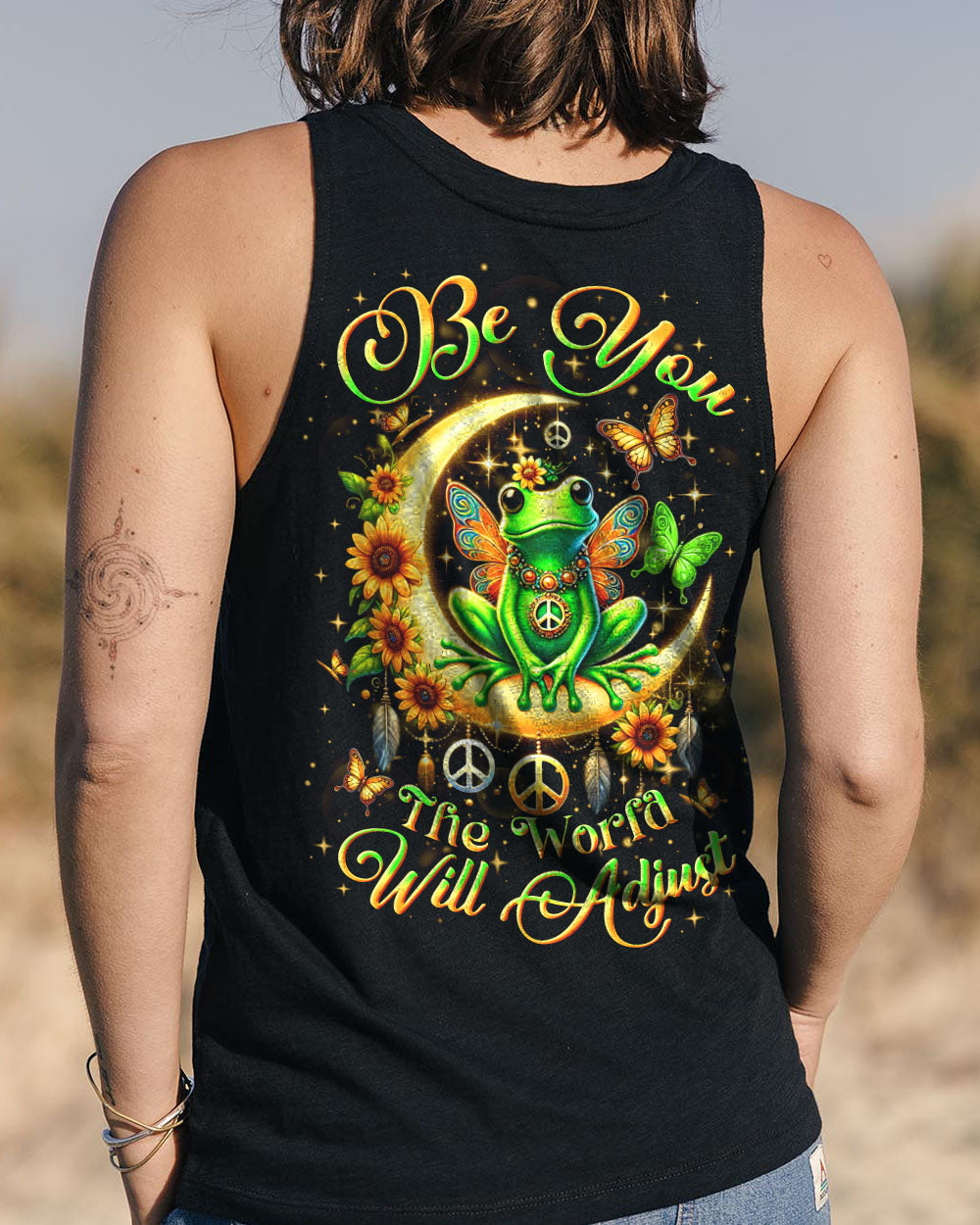 BE YOU THE WORLD WILL ADJUST FROG ALL OVER PRINT - YHLN0702253