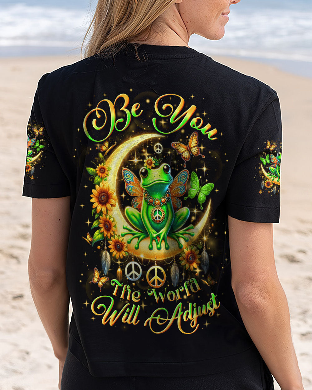 BE YOU THE WORLD WILL ADJUST FROG ALL OVER PRINT - YHLN0702253