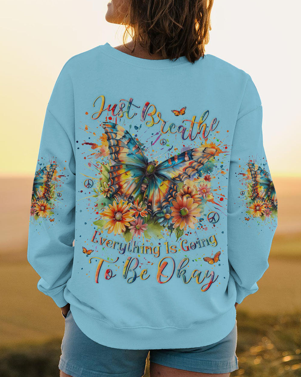 JUST BREATHE BUTTERFLY ALL OVER PRINT - YHLN0703242