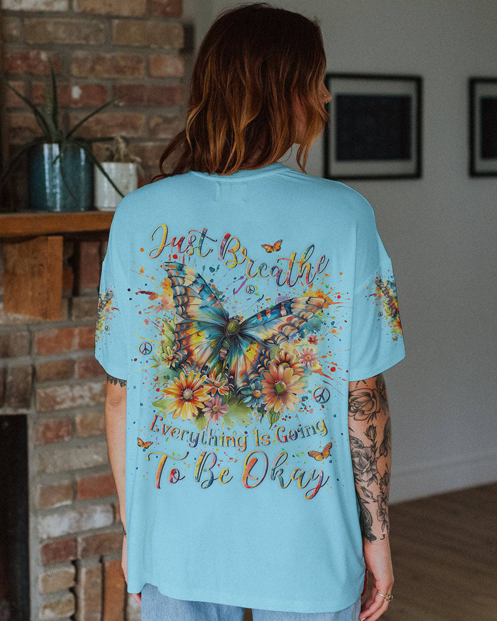 JUST BREATHE BUTTERFLY ALL OVER PRINT - YHLN0703242