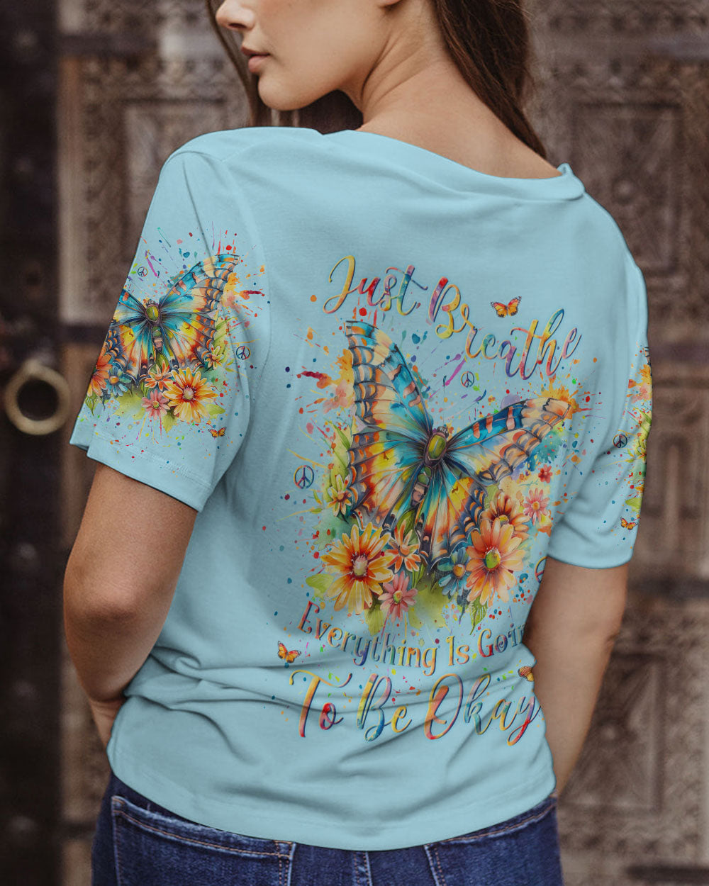 JUST BREATHE BUTTERFLY ALL OVER PRINT - YHLN0703242