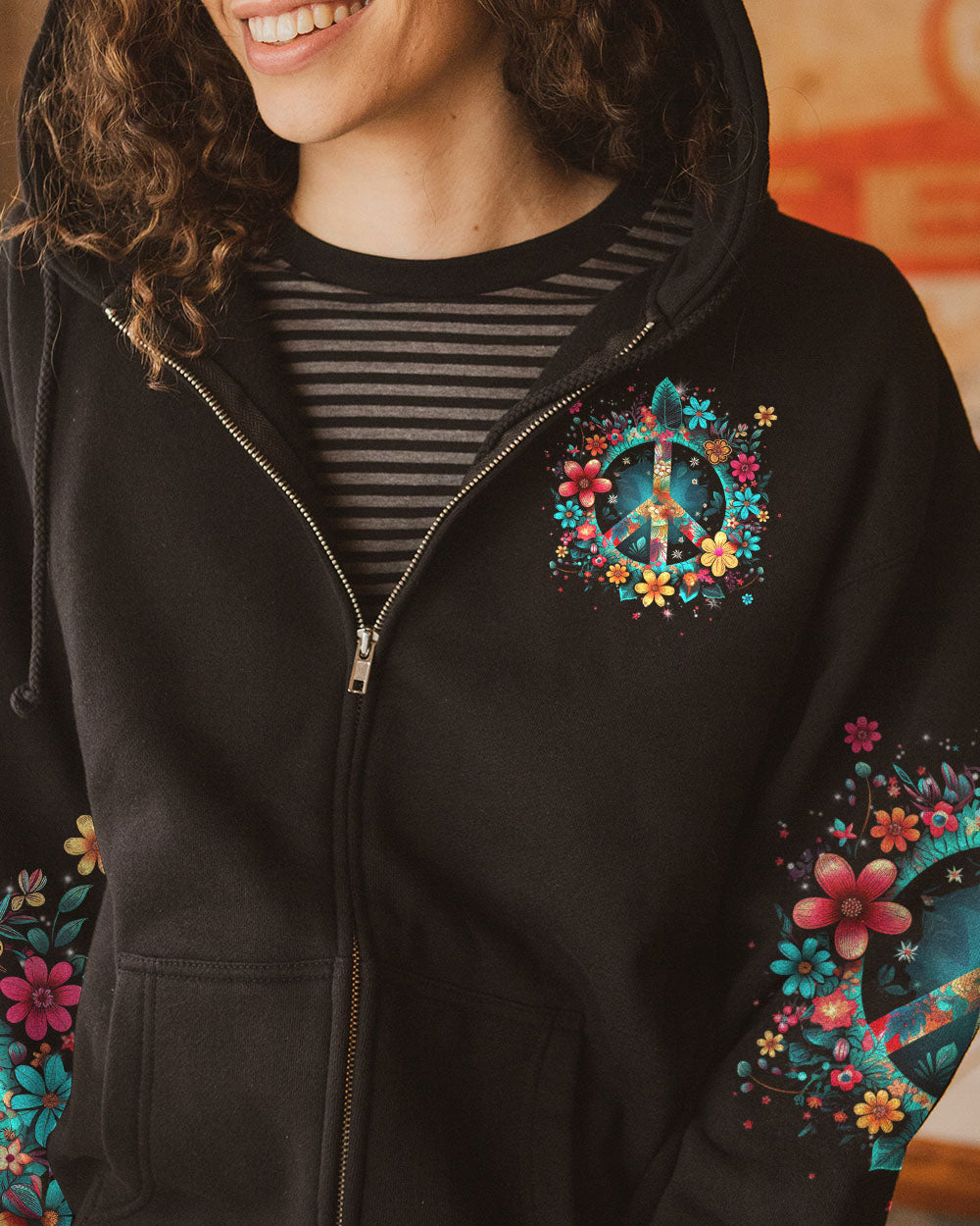 PEACE FREAK FLOWERS ALL OVER PRINT - YHLN0707231