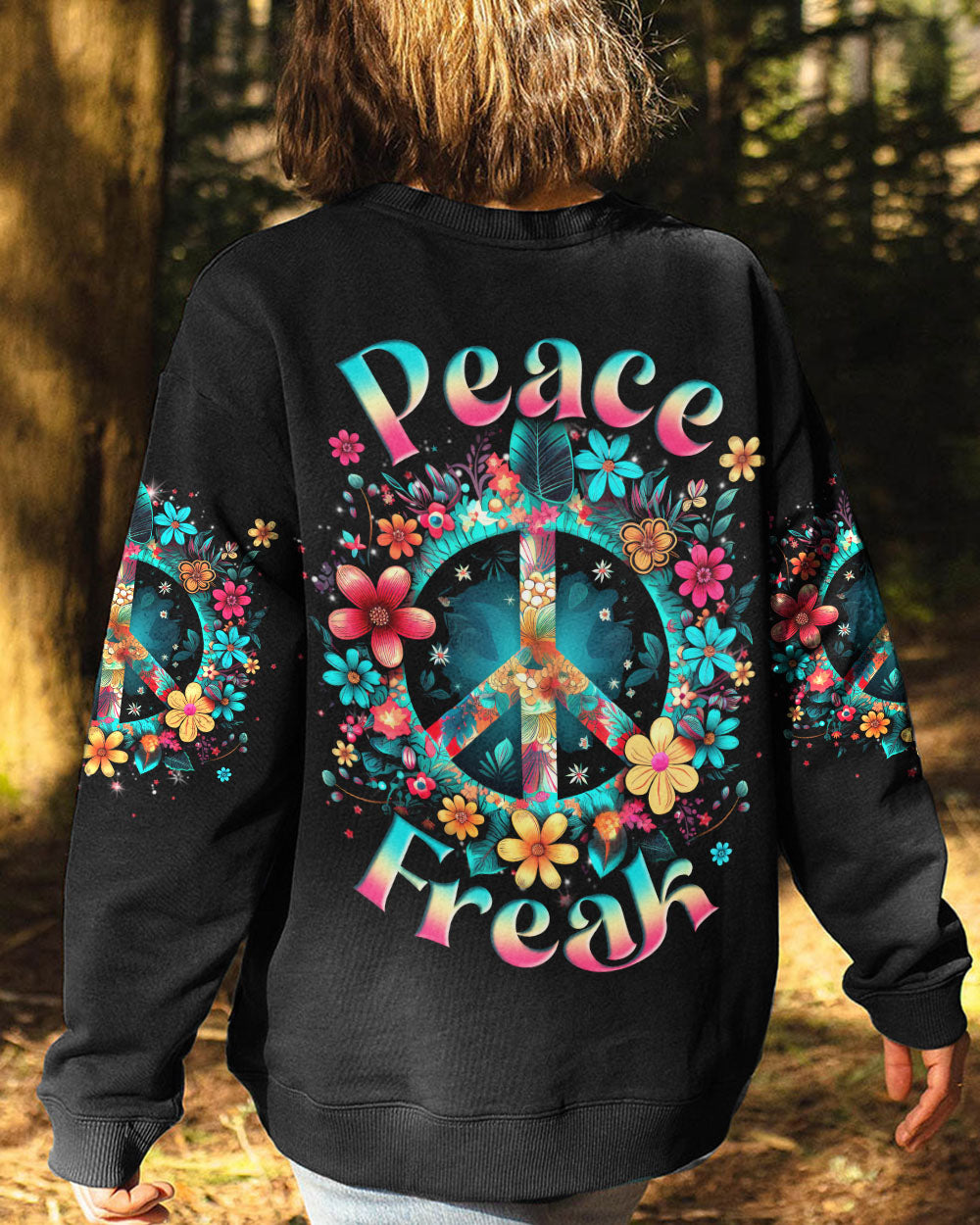 PEACE FREAK FLOWERS ALL OVER PRINT - YHLN0707231