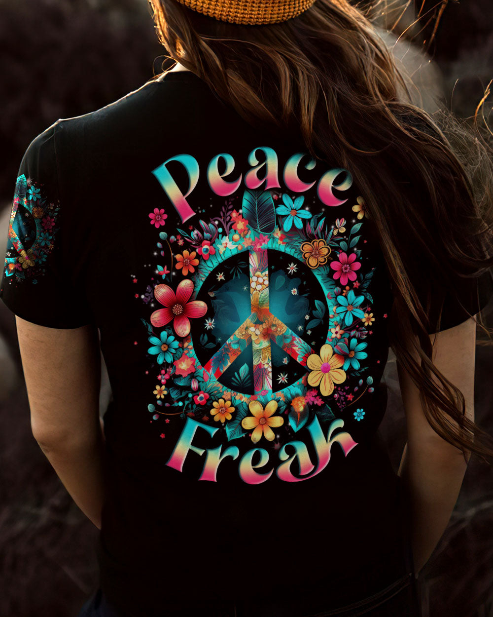 PEACE FREAK FLOWERS ALL OVER PRINT - YHLN0707231