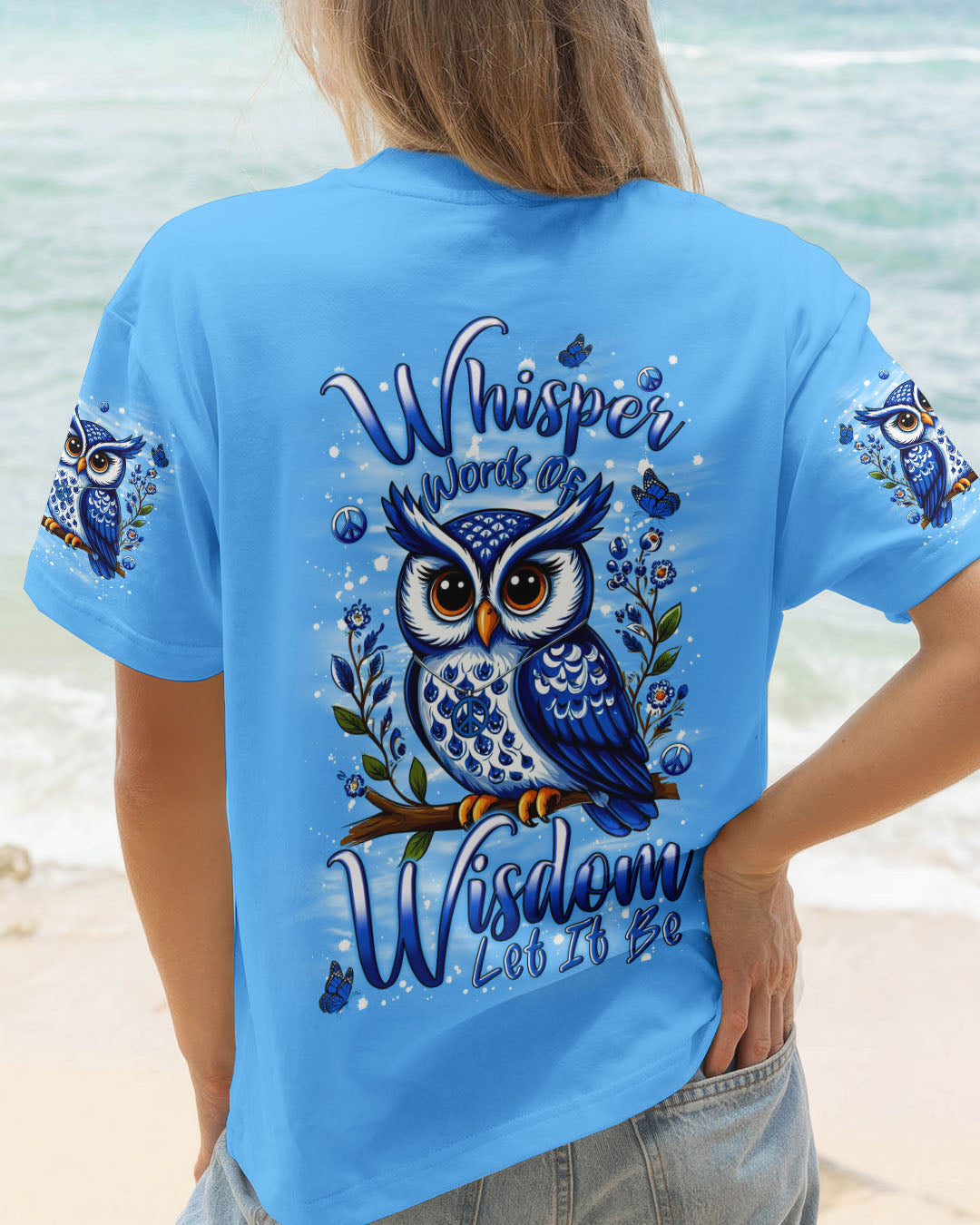 WHISPER WORDS OF WISDOM LET IT BE OWL ALL OVER PRINT - YHLN0710253