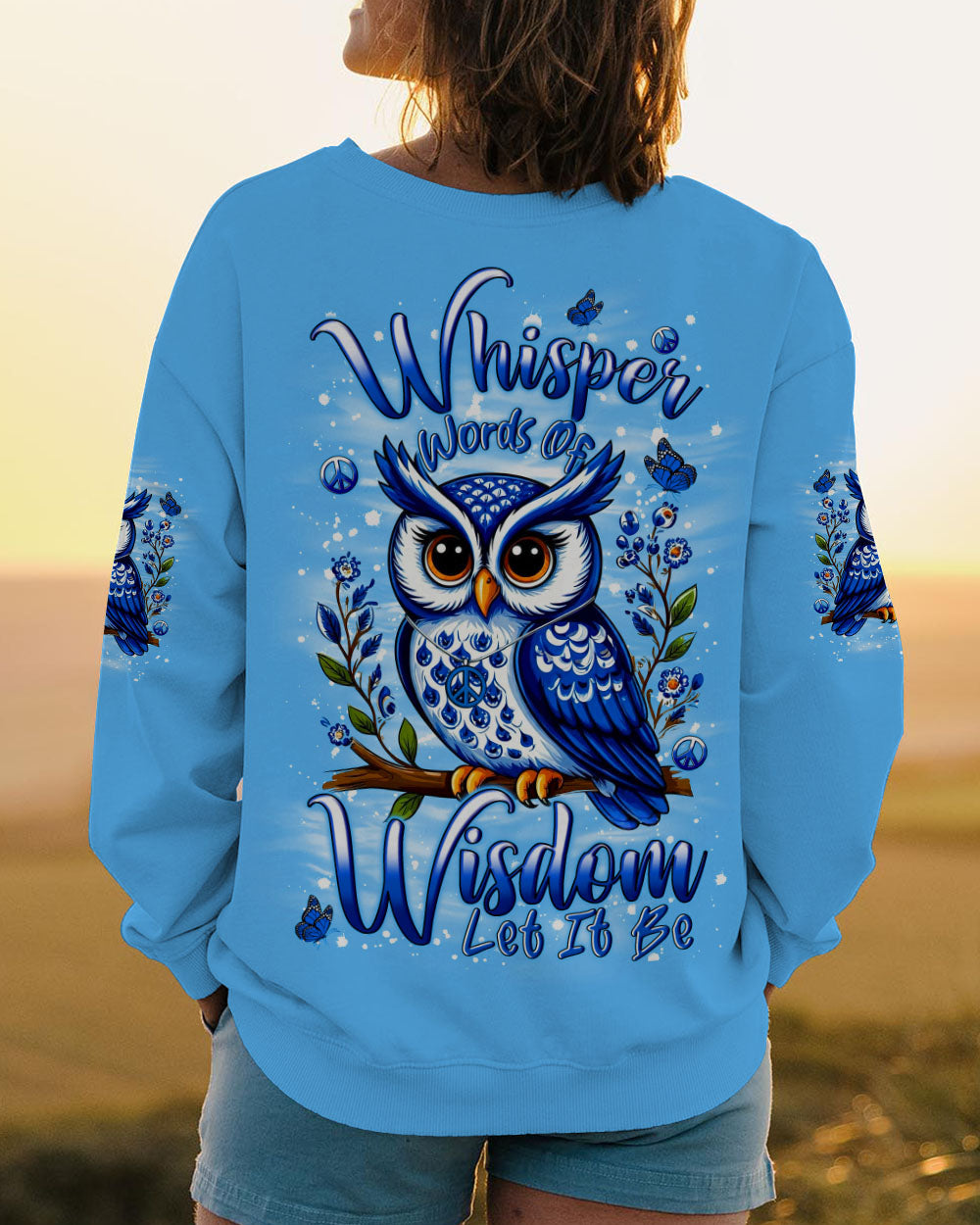 WHISPER WORDS OF WISDOM LET IT BE OWL ALL OVER PRINT - YHLN0710253
