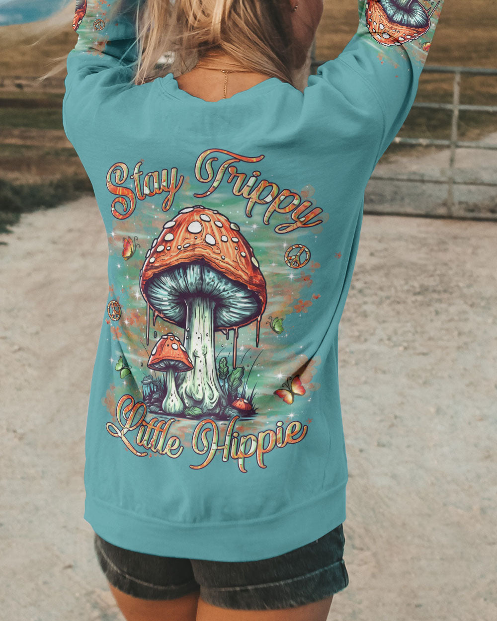 STAY TRIPPY LITTLE HIPPIE MUSHROOMS ALL OVER PRINT - YHLN0805241