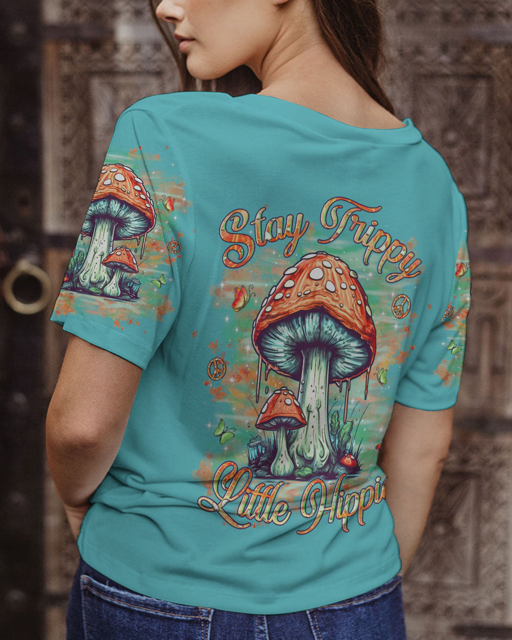 STAY TRIPPY LITTLE HIPPIE MUSHROOMS ALL OVER PRINT - YHLN0805241