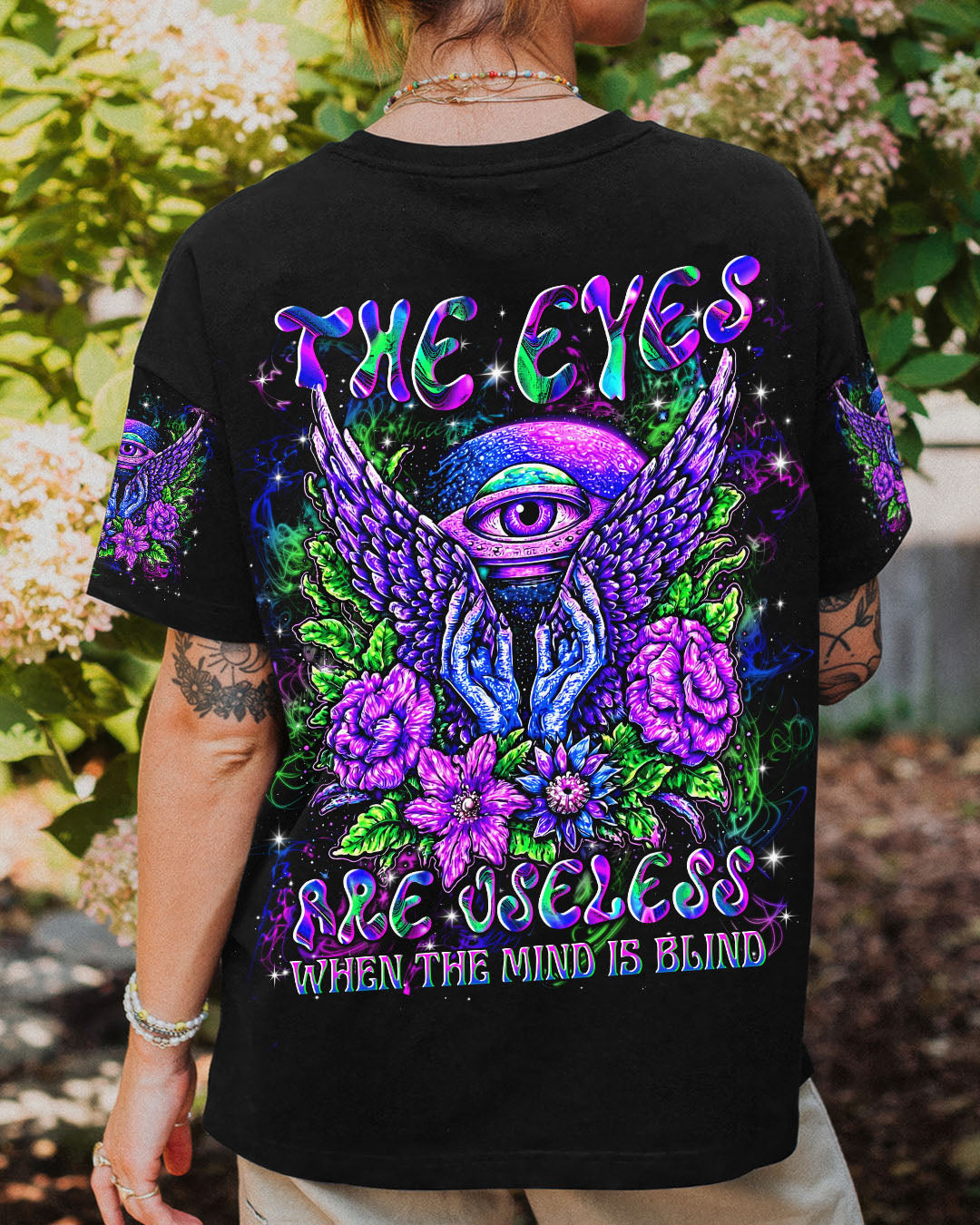 THE EYES ARE USELESS WHEN THE MIND IS BLIND ALL OVER PRINT - YHLN0808252
