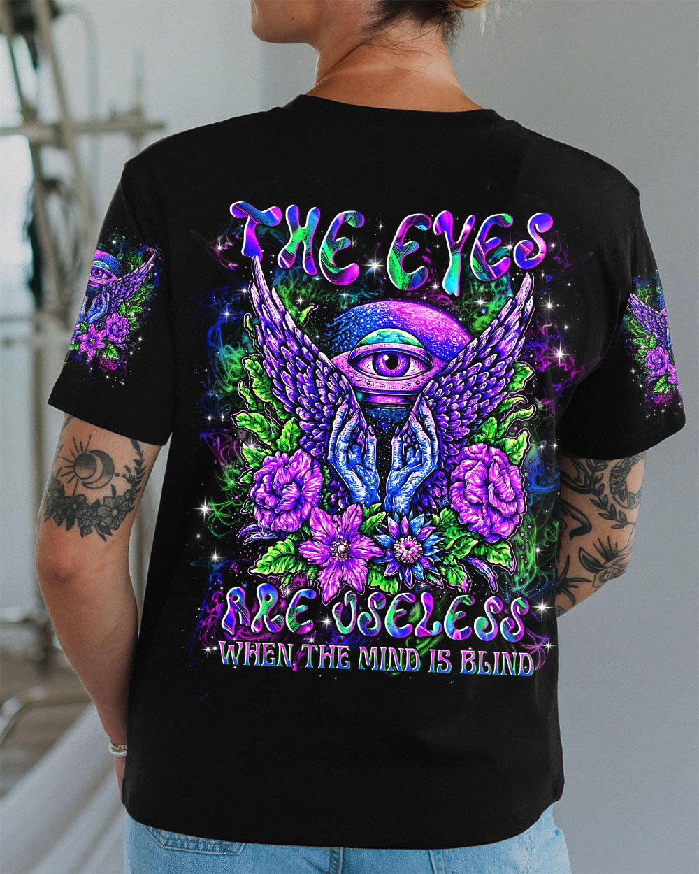 THE EYES ARE USELESS WHEN THE MIND IS BLIND ALL OVER PRINT - YHLN0808252