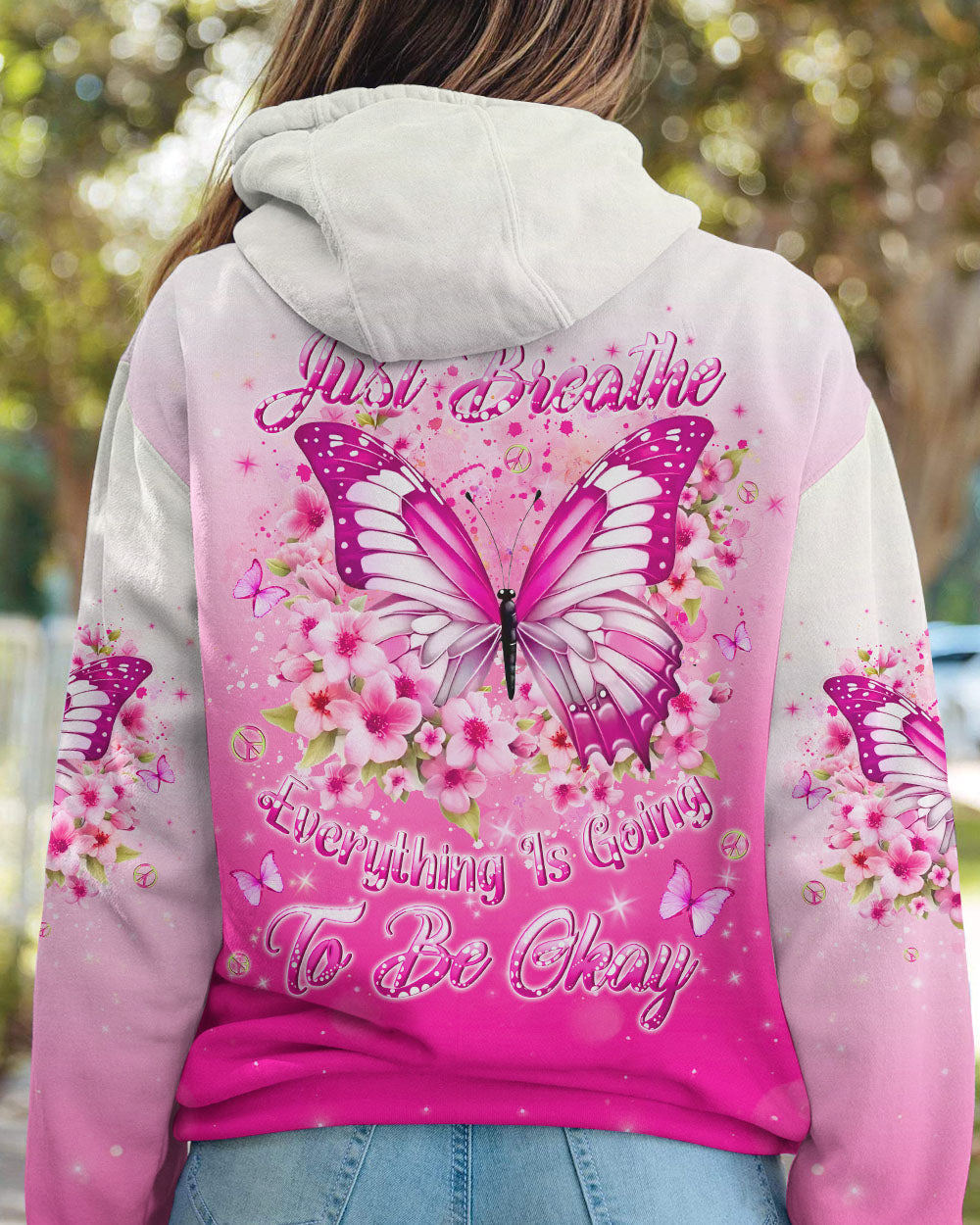 JUST BREATHE BUTTERFLY ALL OVER PRINT - YHLN0907243