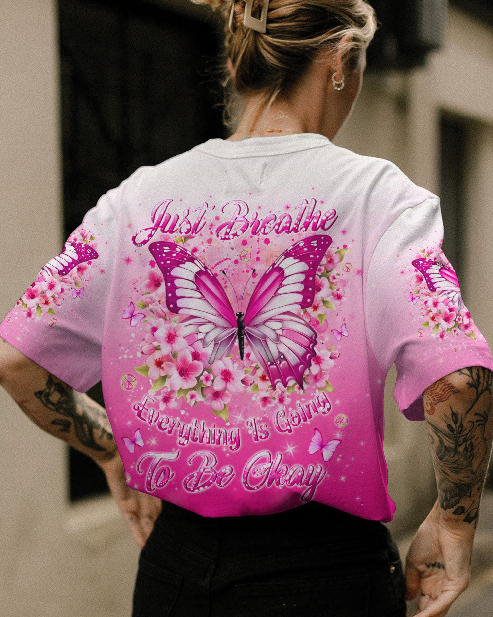 JUST BREATHE BUTTERFLY ALL OVER PRINT - YHLN0907243
