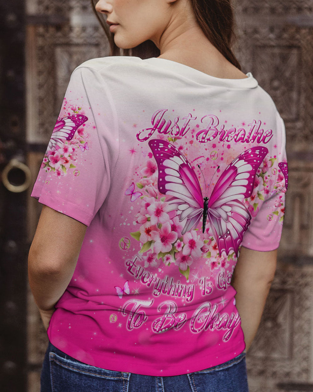 JUST BREATHE BUTTERFLY ALL OVER PRINT - YHLN0907243