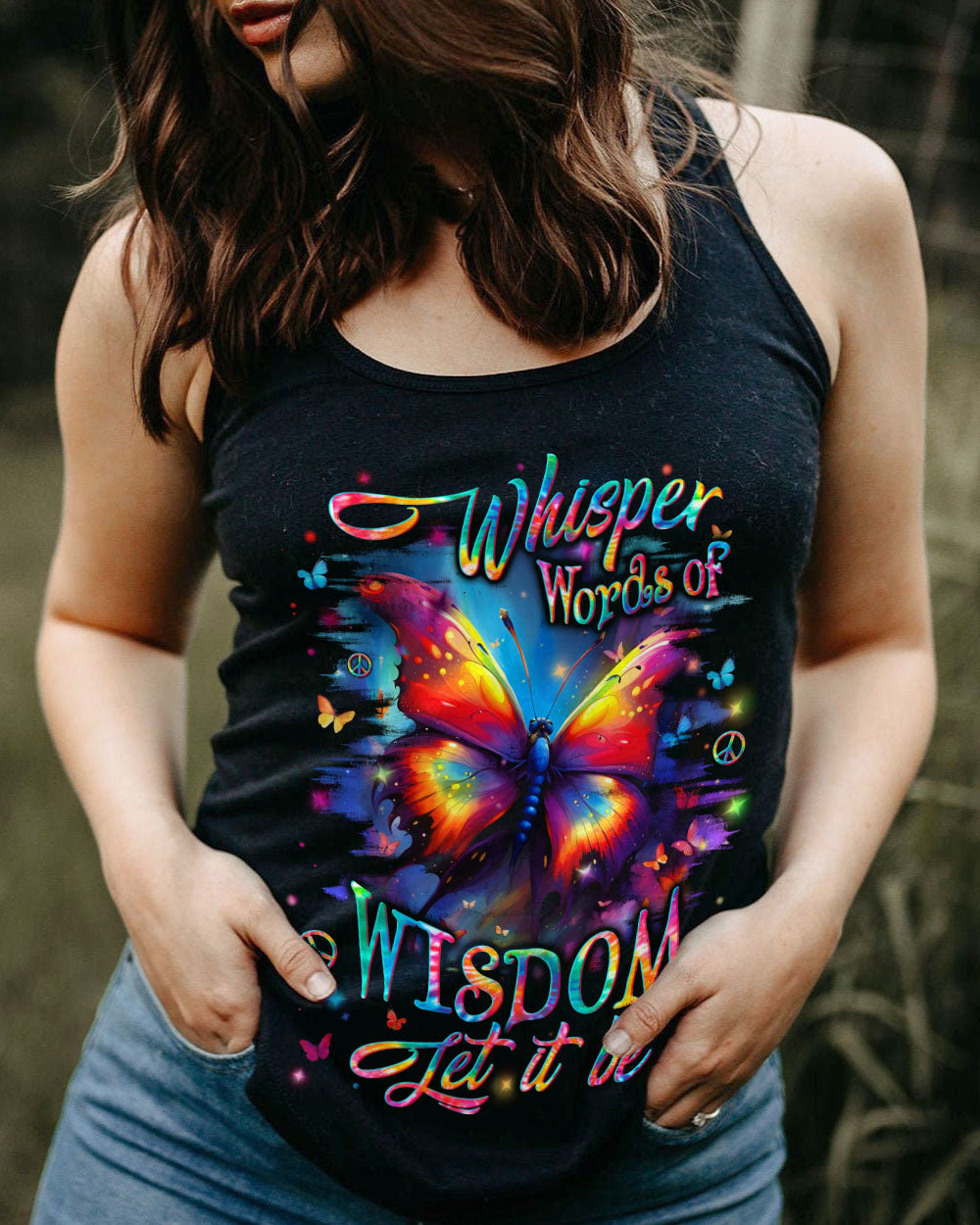 WHISPER WORDS OF WISDOM LET IT BE BUTTERFLY ALL OVER PRINT - YHLN0912243