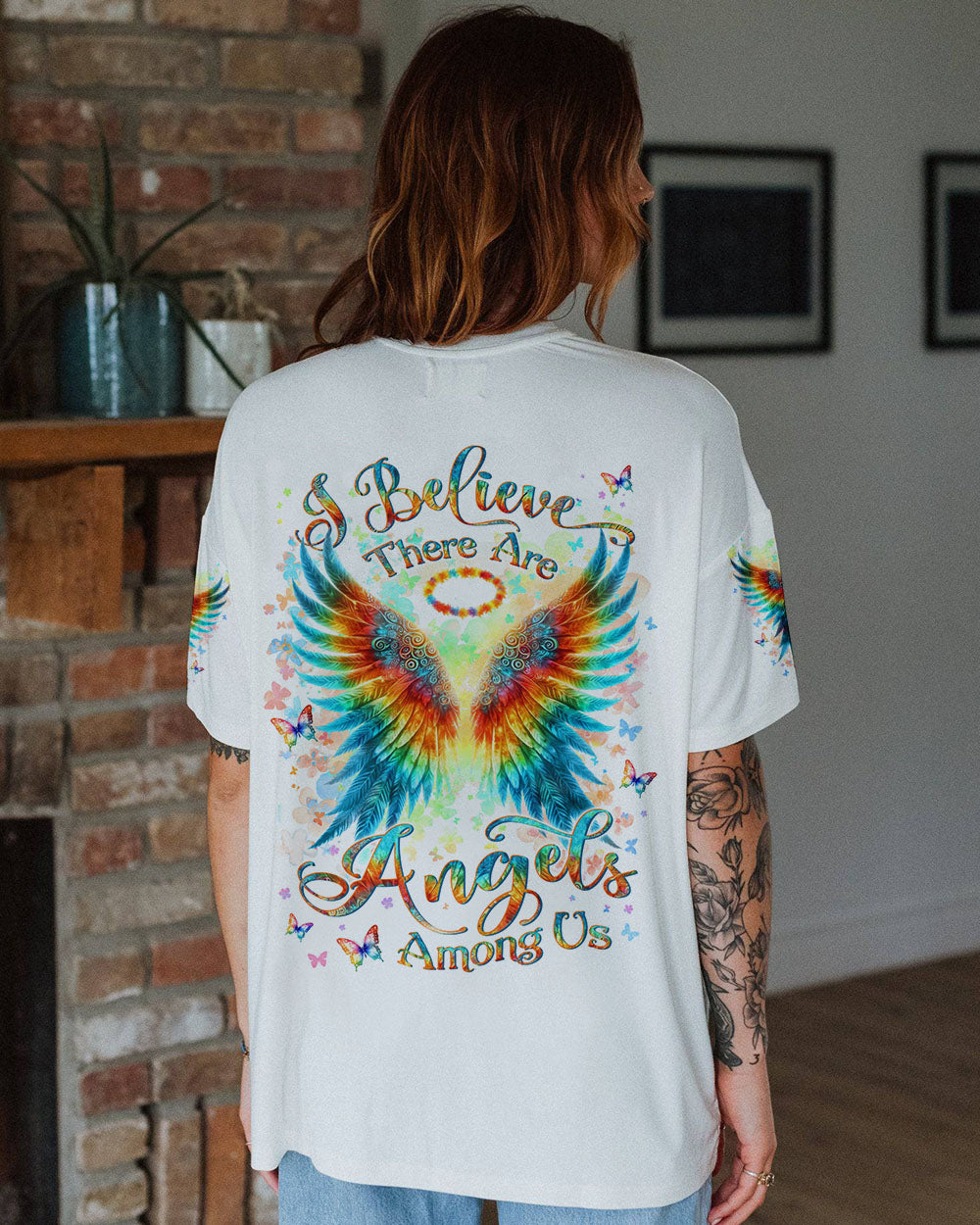 I BELIEVE THERE ARE ANGELS AMONG US WINGS ALL OVER PRINT - YHLN100424