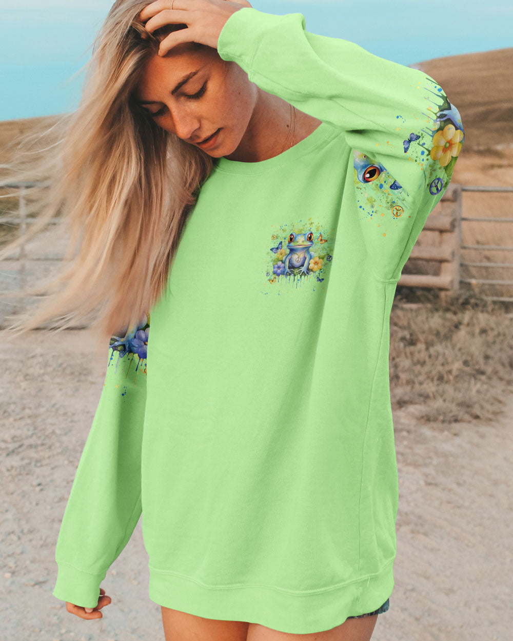 BE YOU THE WORLD WILL ADJUST FROG ALL OVER PRINT - YHLN1112234