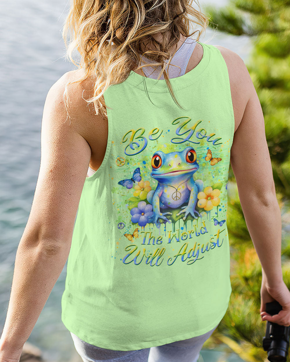 BE YOU THE WORLD WILL ADJUST FROG ALL OVER PRINT - YHLN1112234