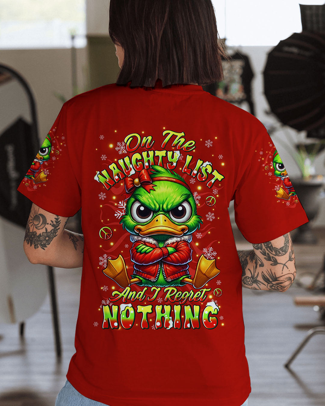 ON THE NAUGHTY LIST DUCK CHRISTMAS ALL OVER PRINT - YHLN1211251