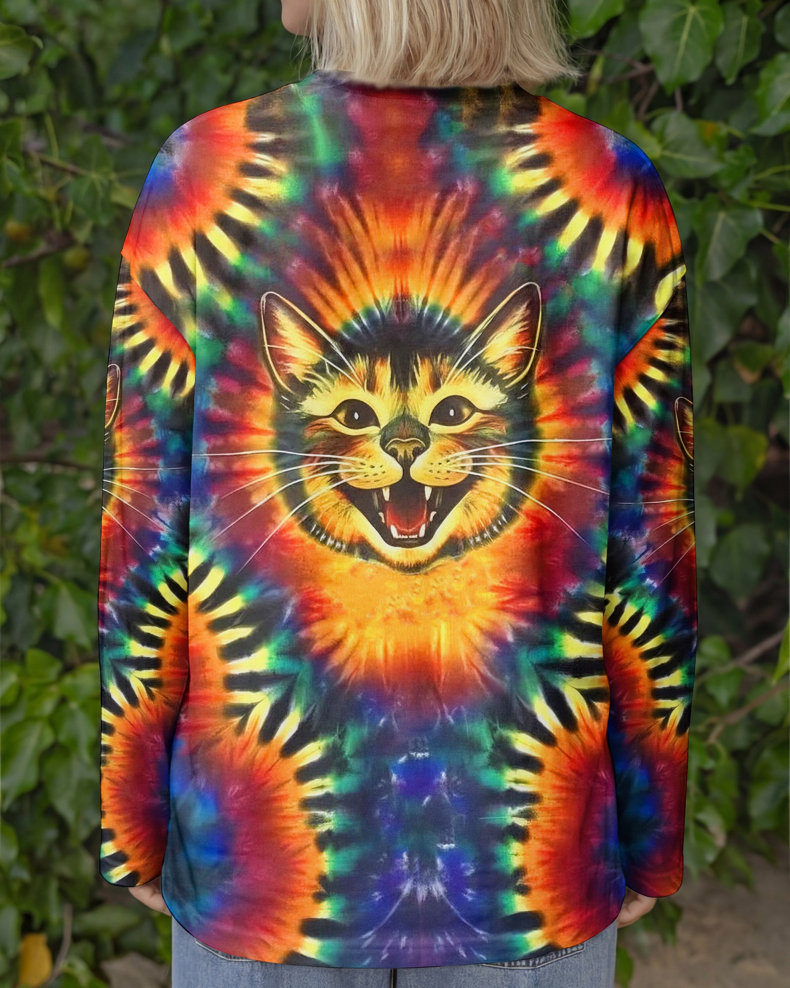 RAINBOW SWIRL HAPPY CAT ALL OVER PRINT - YHLN1301252