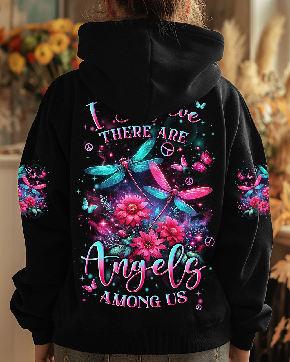 I BELIEVE THERE ARE ANGELS AMONG US DRAGONFLIES ALL OVER PRINT - YHLN1303253